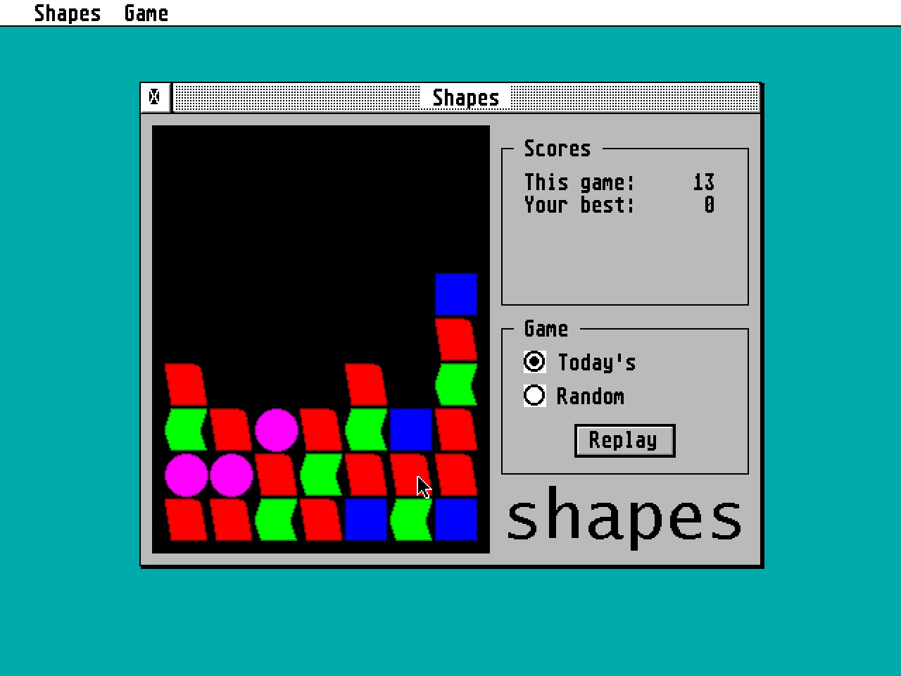 Shapes atari screenshot